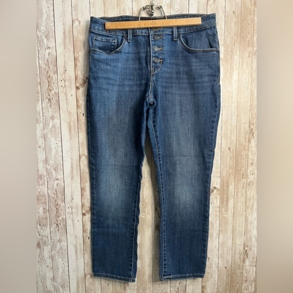 Levi’s Blue Button Fly Classic Mid-Rise Skinny Jeans